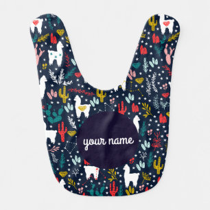 Personalized Baby Bib with Alpaca