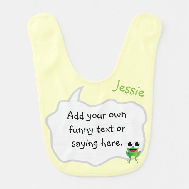 Personalized Baby Bib with Customizable Text (Front)