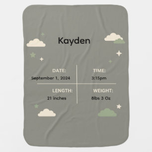 Personalized Baby Birth Annoucement Blanket
