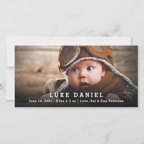 Personalized Baby Birth Announcement Photo Card