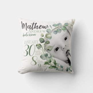 Personalized Baby Birth Announcement Pillow