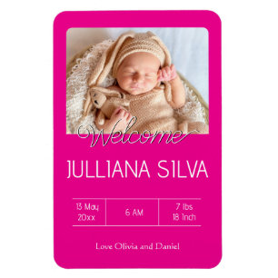 personalized baby Birth announcements  Magnet