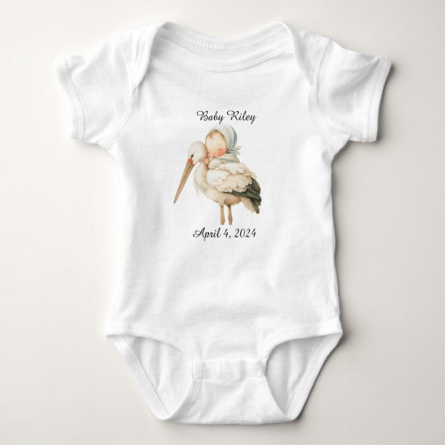 Personalized Baby Birth One Piece Bodysuit (Front)