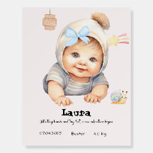 Personalized Baby Birth Poster - Adorable Baby