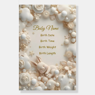 Personalized Baby Birth Poster – Cute Bunny Nurser