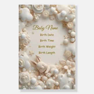 Personalized Baby Birth Poster – Cute Bunny Nurser