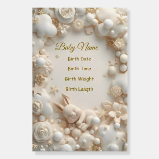 Personalized Baby Birth Poster – Cute Bunny Nurser