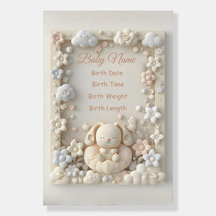 Personalized Baby Birth Poster – Cute Bunny Nurser