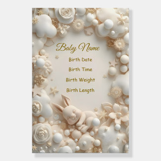 Personalized Baby Birth Poster – Cute Bunny Nurser