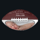 Personalized Baby Birth Stats Announcement Photo  Football<br><div class="desc">Looking for a Special Way to Celebrate the Arrival of Your New Baby Boy or Girl? Our Custom Baby's Photo and Birth Stats Footballs are Fully Functional and Make a Beautiful Display Piece in the Nursery and a Keepsake for Newborns and Proud Parents. Each Football is personalized with His/Her Birth...</div>