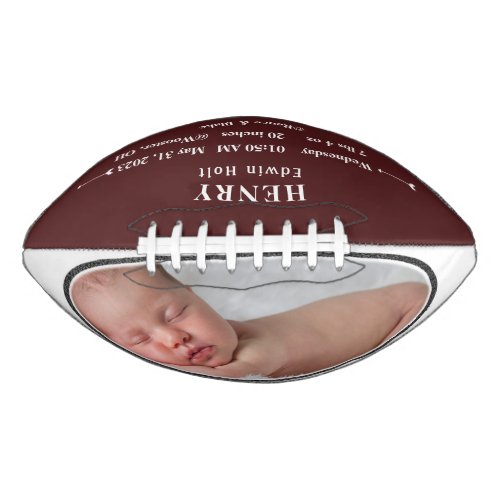 Personalized Baby Birth Stats Announcement Photo  Football