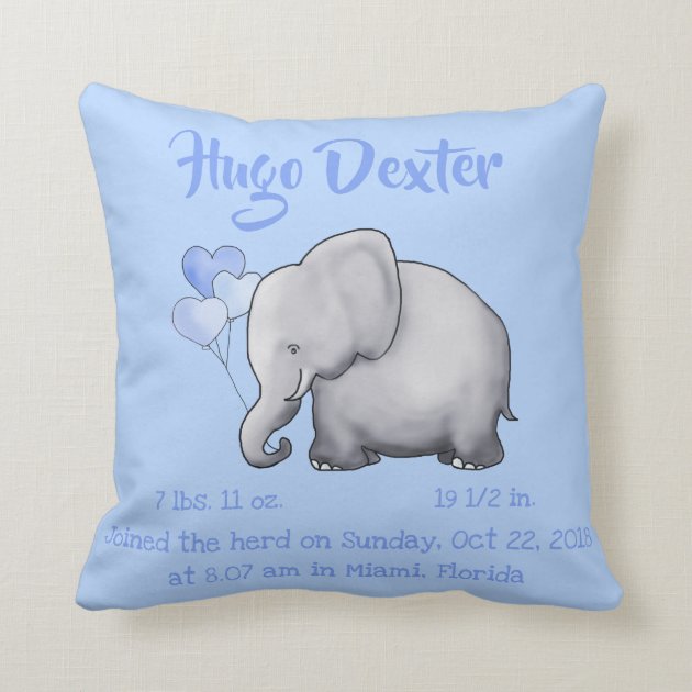 elephant nursery pillow