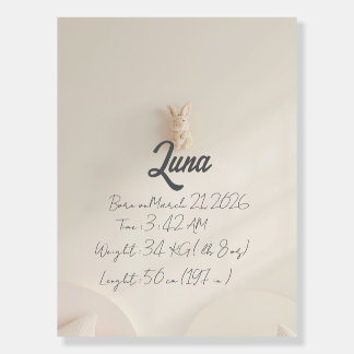 Personalized Baby Birth Stats Nursery Wall Art – C Foam Board