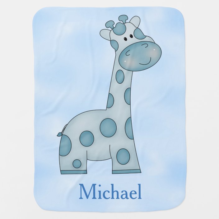 personalized giraffe baby blanket