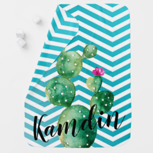 Personalized Baby Blanket Boho Cacti Cactus Succul