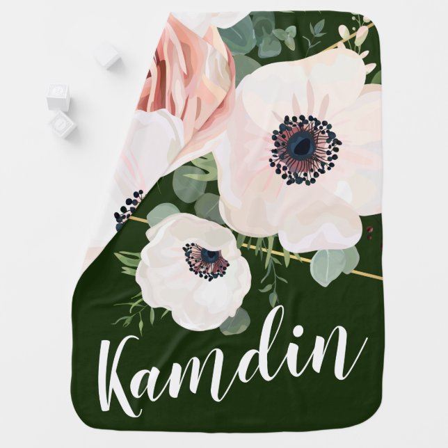 Personalized Baby Blanket Geometric Garden Hunter (In Situ)