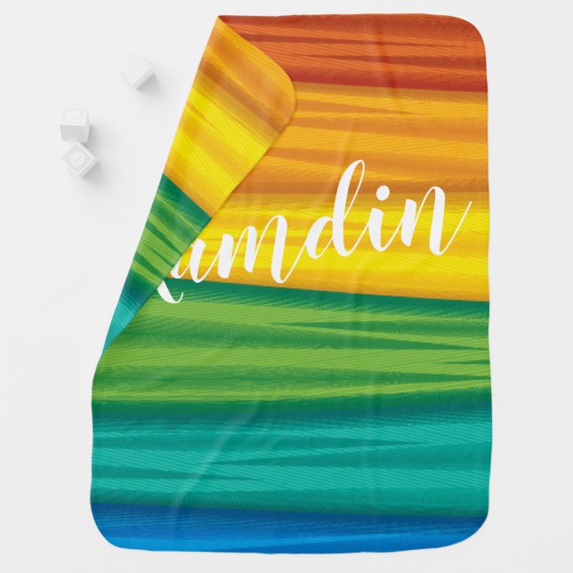 Personalized Baby Blanket lgbtq rainbow flag lesbi (In Situ)
