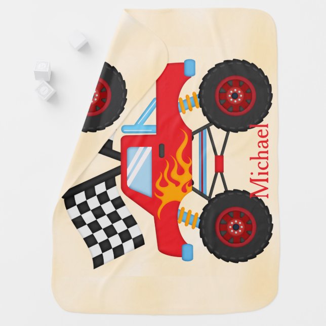 Personalized Baby Blanket Monster Truck (In Situ)