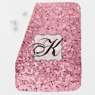 Personalized Baby Blanket Rose Gold Glitter