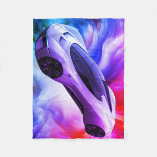 Personalized Baby Blanket With a Fancy Car on It