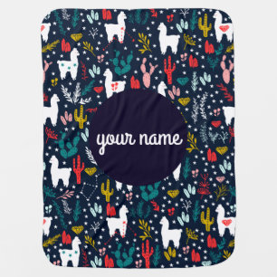 Personalized Baby Blanket with Alpaca