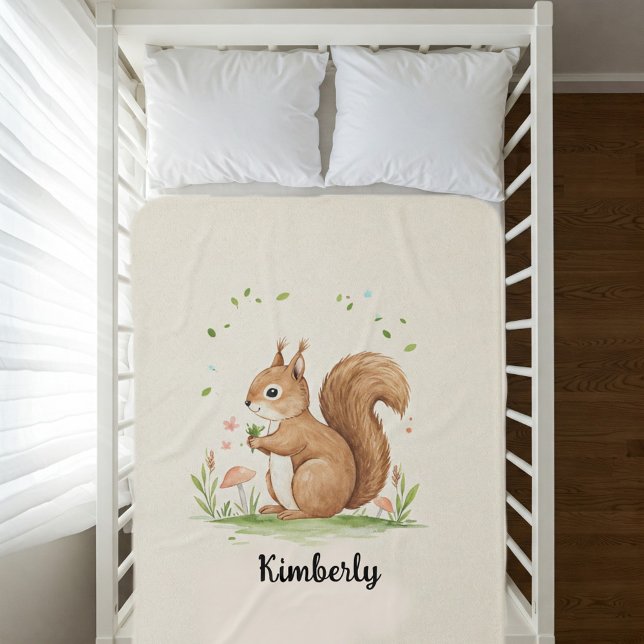 personalized baby blanket with squirrel name (Creator Uploaded)
