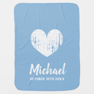 Personalized baby blanket with vintage heart