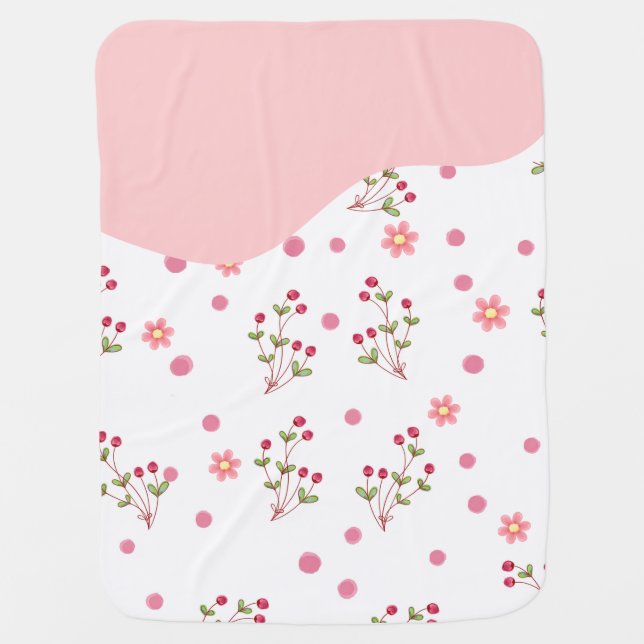 Personalized Baby Blankets | Soft Floral. (Front)