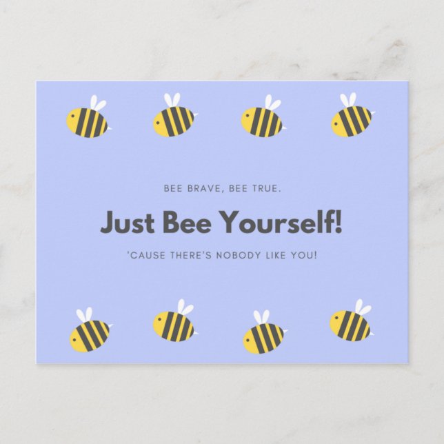 Personalized - Baby Blue Bee Funny Postcard (Front)