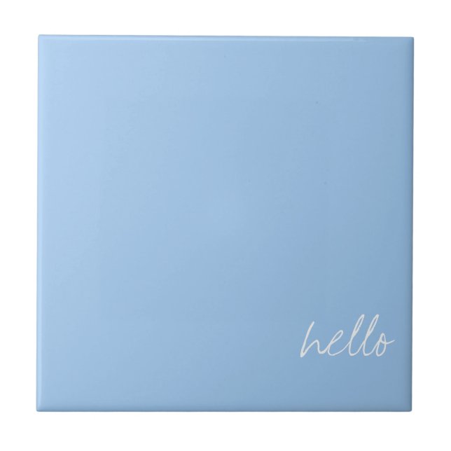 Personalized Baby blue Ceramic Tile (Front)