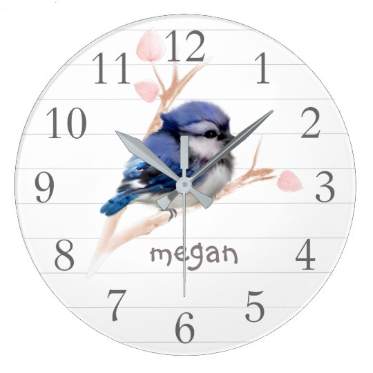 Personalized Baby Blue Jay Nursery Wall Clock | Zazzle.com