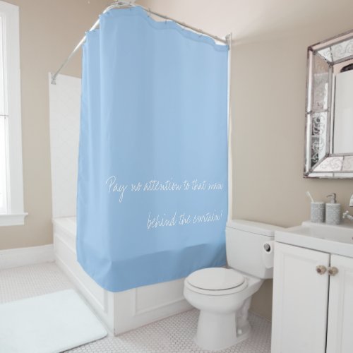 Personalized baby blue shower curtain