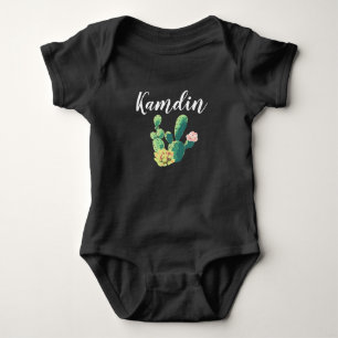 Personalized Baby Body Suit Bohemian Cactus Succul Bodysuit