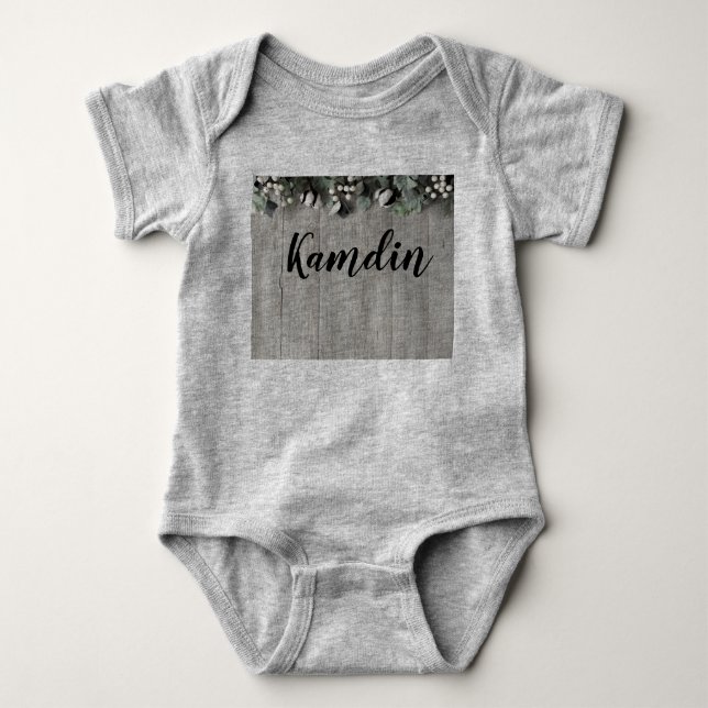 Personalized Baby Body Suit Cotton Plant Berries B Bodysuit (Front)
