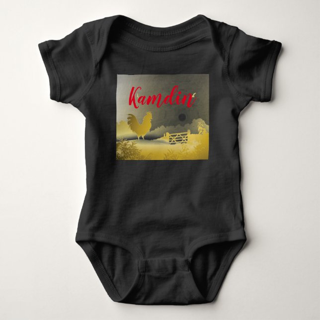 Personalized Baby Body Suit Sunny Morning Farm Cou Baby Bodysuit (Front)