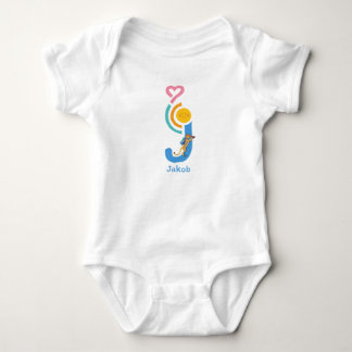 personalized baby body with letter animals baby bodysuit