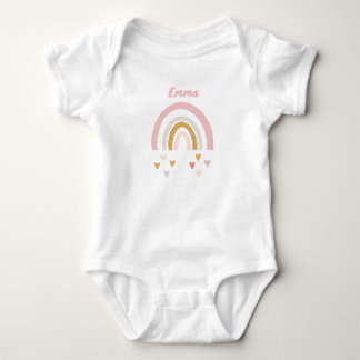 Personalized baby body with name and rainbow bodysuit