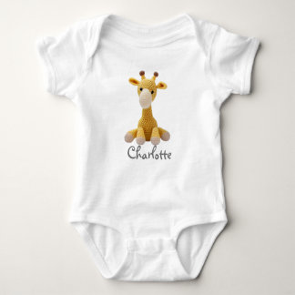 Personalized Baby Bodysuit Crochet Giraffe