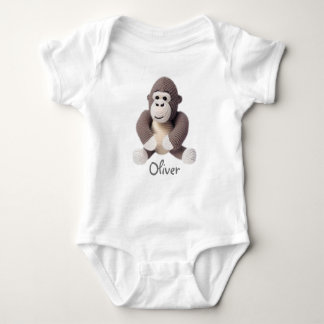 Personalized Baby Bodysuit Crochet Gorilla