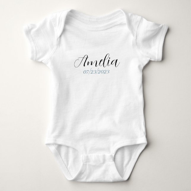 Personalized Baby Bodysuit - Custom Name & Birth D (Front)