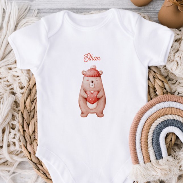 Personalized Baby Bodysuit With A Teddy Bear (Creator Uploaded)