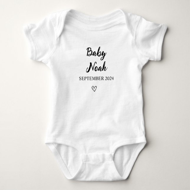 Personalized Baby Bodysuit with Custom Name and Da (Front)