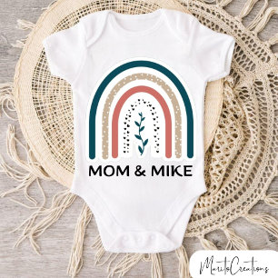 Personalized baby bodysuit with rainbow design
