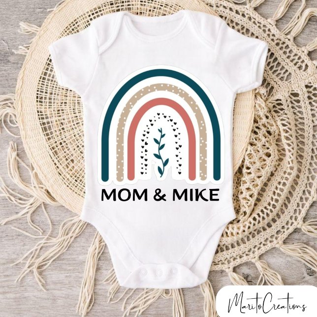 Personalized baby bodysuit with rainbow design (Creator Uploaded)