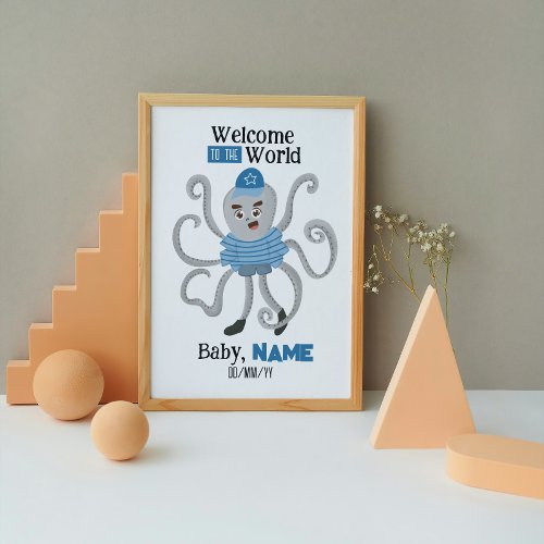 Personalized Baby Born Gift For Boys Poster