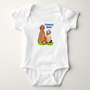 Personalized Baby Boy and Dog Baby Bodysuit
