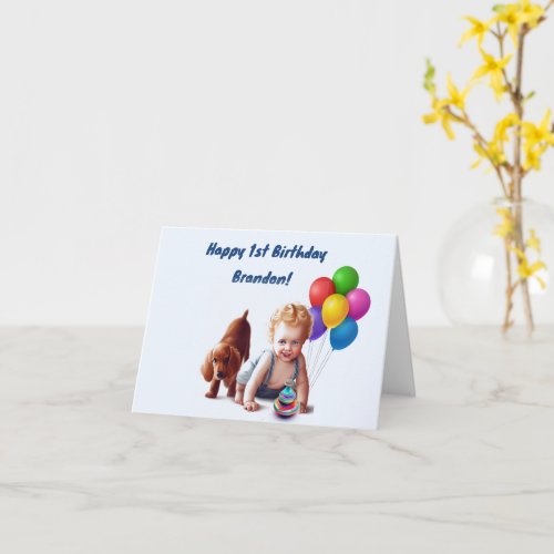 Personalized Baby Boy Birthday Card