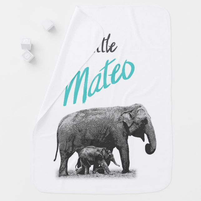 Personalized Baby Boy Blanket "Little Mateo" (In Situ)