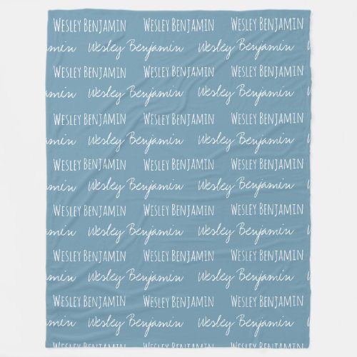 Personalized Baby Boy Blanket with name repeated