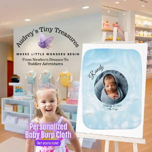 Personalized Baby Boy Burp Cloth